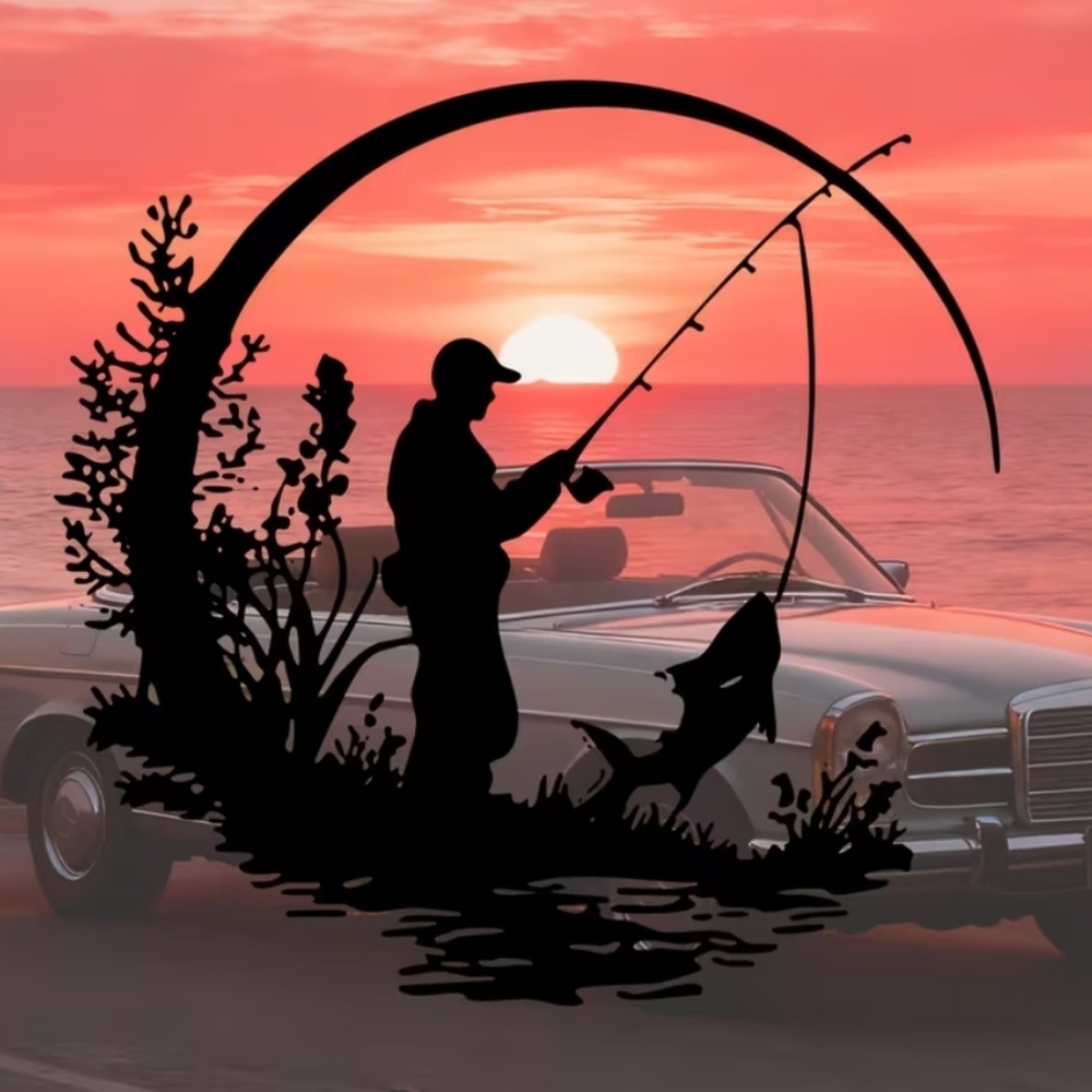 Plants Fisherman Fishing Line Hook Fish‎ Vinyl Graphic Auto Laptop Decal Sticker